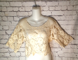 Junior Short Sleeve Lace Top