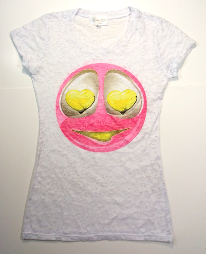Girls Short Sleeve Top - Emoji Alien