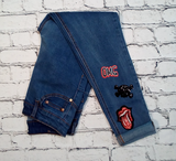 Junior Denim Pant - OMG/Lips/Skull - appliques