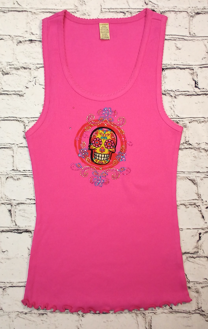 Girls Sleeveless Tank Skull