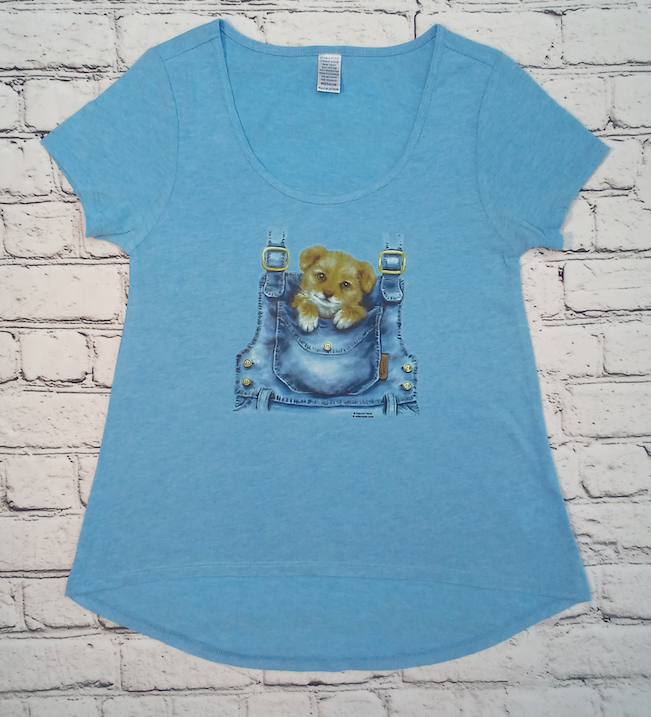 Girls Short Sleeve Top - Pocket Dog