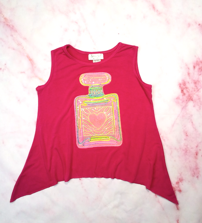 Girls Sleeveless Top Sequin Perfume Bottle