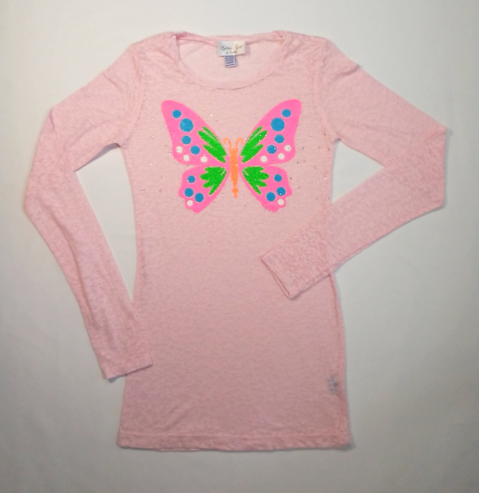 Girls Long Sleeve Top - Butterfly