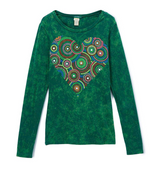 Girls Long Sleeve Top - Beaded Heart By Glitter Girl