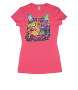 Girls Short Sleeve Top - Mosaic Cat