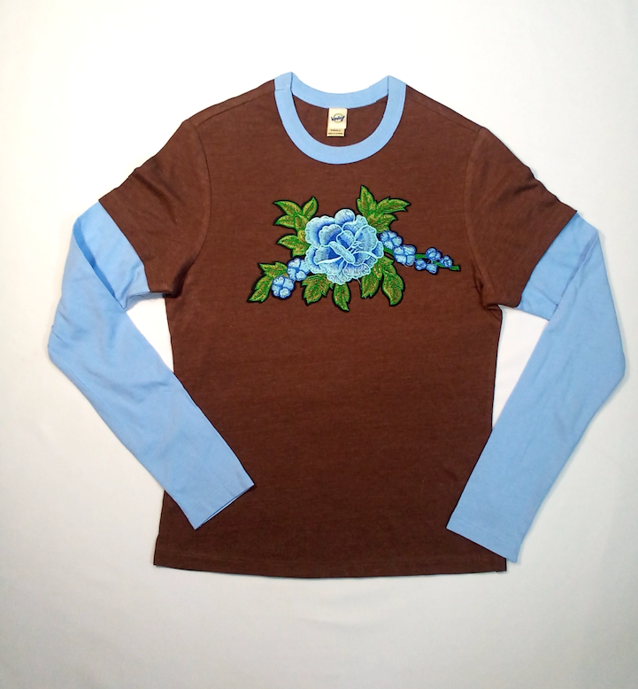 Girls Long Sleeve Top - Two Fer - Flower