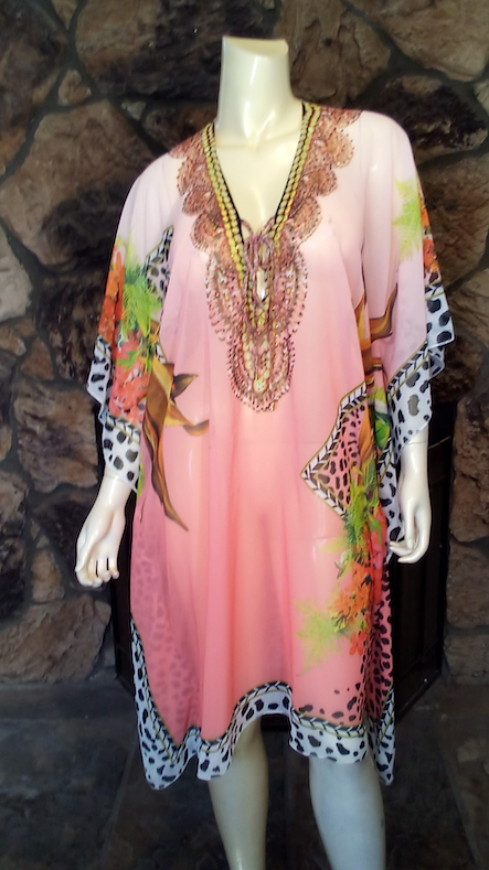 Women Caftan - Multi Color - Beaded