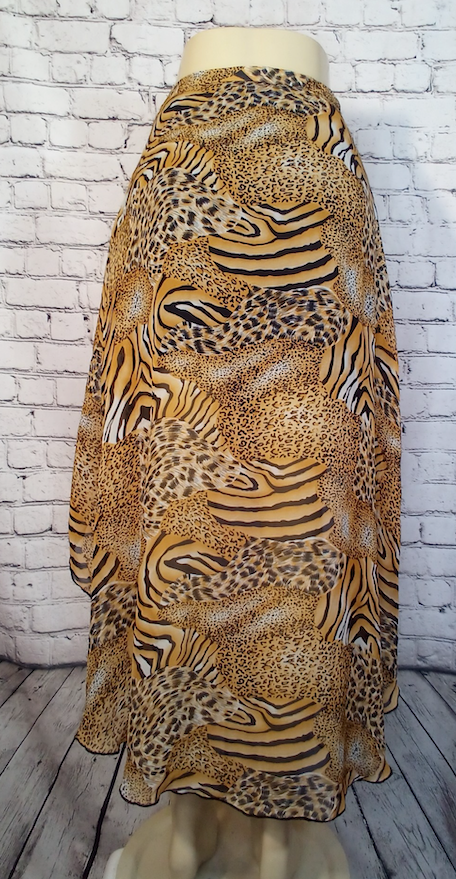 Women Hi Low Animal Print Skirt