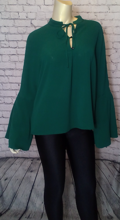 Women Long Sleeve Bell Sleeve Top