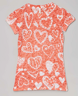 Girls Top Short Sleeve T shirt Allover Hearts