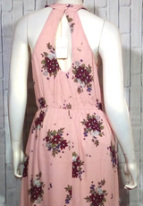 Women Lace up Dress /Criss cross Back- Floral Pint