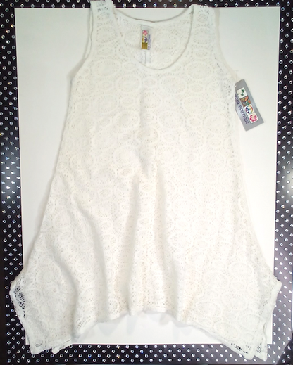 Girls Sleeveless Top - Allover Lace Tunic