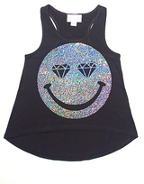 Girls Sleeveless Top -Sequin/Diamond/Smiley Face