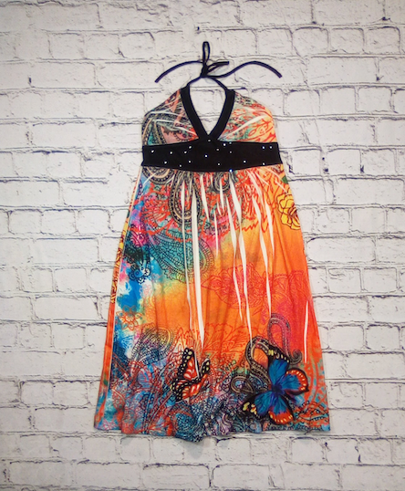 Girls Maxi Dress Butterfly Print