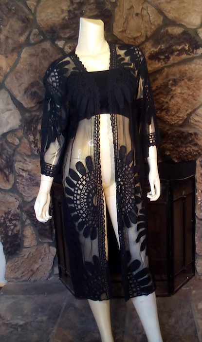 Women Lace Mesh Duster
