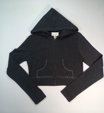Girls Long Sleeve Zip Up Jacket - Sequin Peace Sign