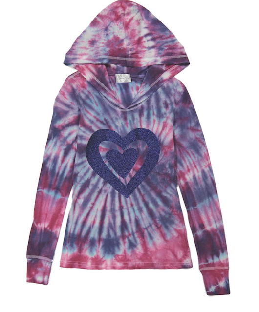 Girls & Junior Long Sleeve Pull Over Hoodie - Hearts