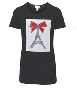 Girls & Junior Short sleeve Top - Eiffel tower By Glitter Girl