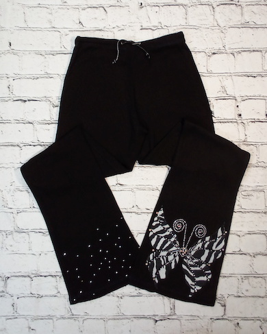 Girls Drawstring Pant Zebra Butterfly By Glitter Girl
