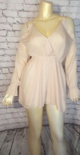 Women Long Sleeve Cold Shoulder Romper
