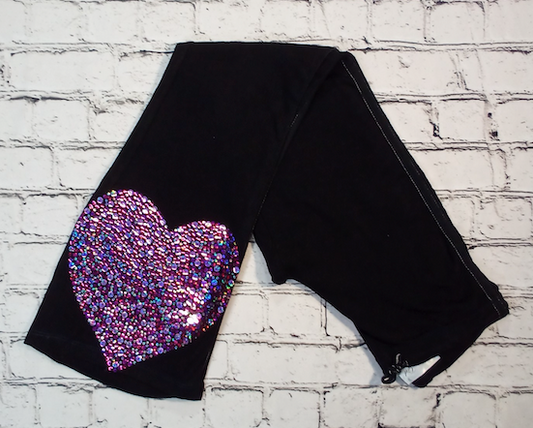 Girls Drawstring Pant Sequin Heart By Glitter Girl