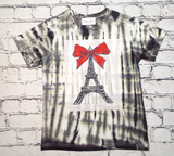 Girls & Junior Short Sleeve Top - Eiffel Tower/ Bow By Glitter Girl