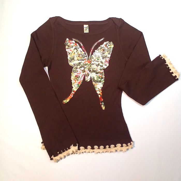 Girls Long Sleeve Top - Butterfly By Glitter Girl