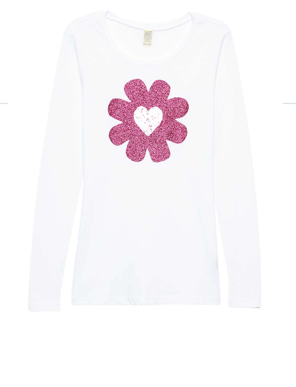 Girls Long Sleeve Top -Flower