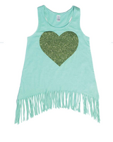 Girls Sleeveless top - Glitter Heart