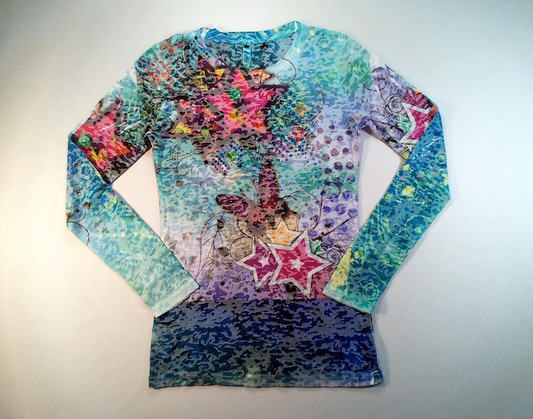 Girls Long Sleeve Top - Allover Print By Glitter Girl