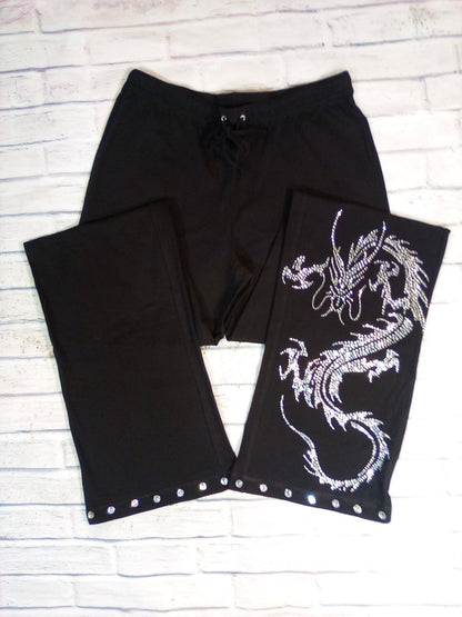 Women Pant Rhinestone Dragon Pant By Bling Bling U Sparkle Girl