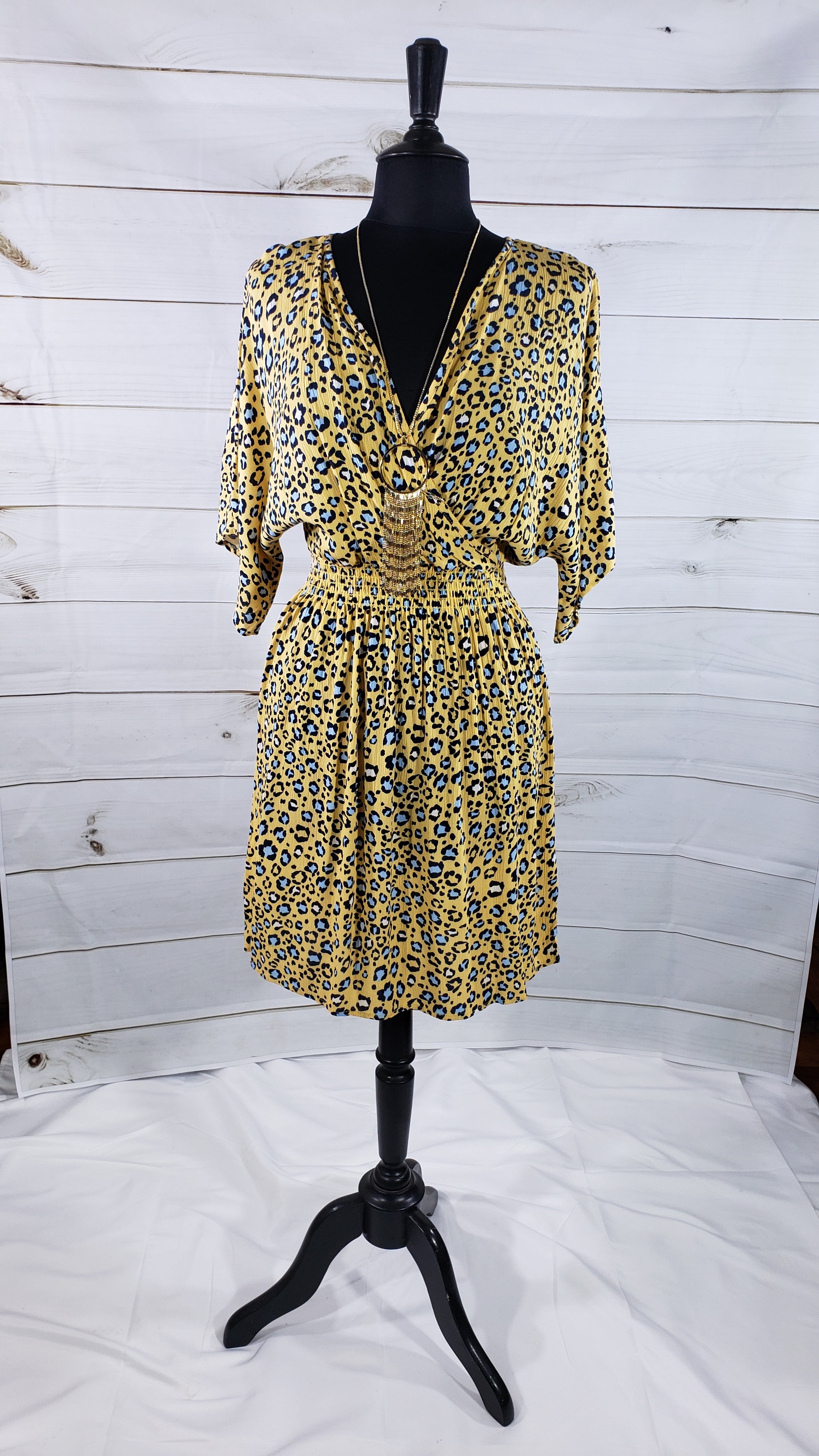 Women Dresses Surplice Leopard Print