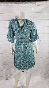 Women Surplice Midi Leopard Dress