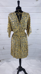 Women Dresses Surplice Leopard Print