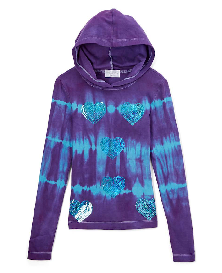 Girls & Junior Long Sleeve Pull Over Hoodie - Hearts