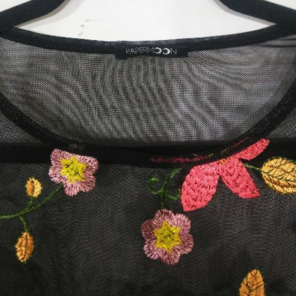 Junior Embroidered Mesh Top