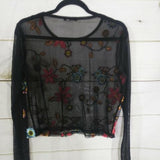Junior Embroidered Mesh Top