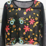 Junior Embroidered Mesh Top