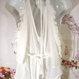 Women Cold Shoulder Sheer Top
