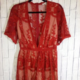 Women Lace Maxi Dress-With Romper Lining