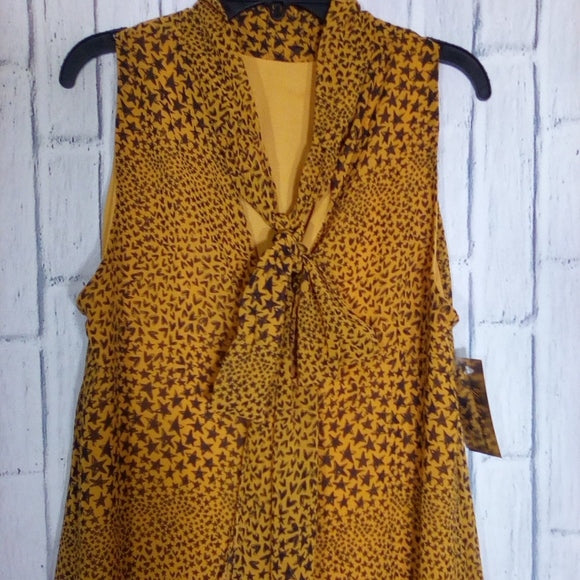 Women Sleeveless Tunic Sheer with Lining- Allover Stars