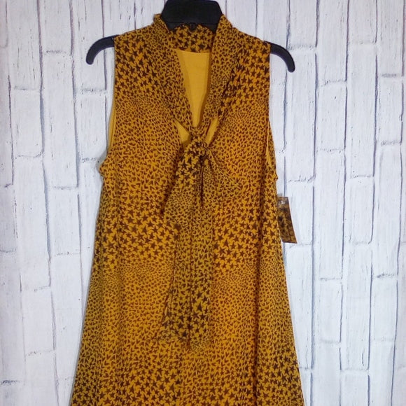 Women Sleeveless Tunic Sheer with Lining- Allover Stars