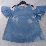 Women Cold Shoulder Chambray Top