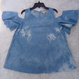 Women Cold Shoulder Chambray Top
