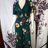 Women Short Sleeve Floral Jumpsuit