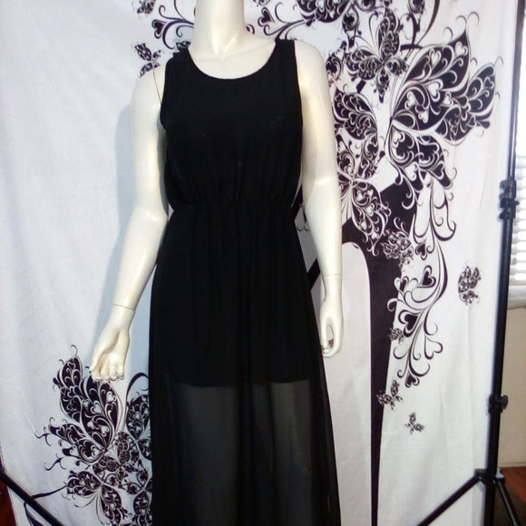 Women Maxi Dress Criss cross back with romper underneath