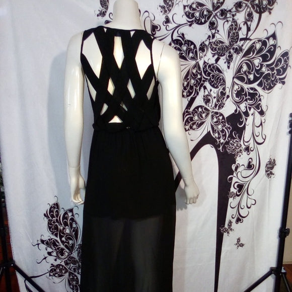 Women Maxi Dress Criss cross back with romper underneath