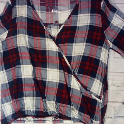 Women Long Sleeve Plaid Top