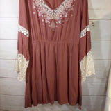 Women Long Sleeve Tunic Lace Detail