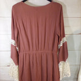 Women Long Sleeve Tunic Lace Detail